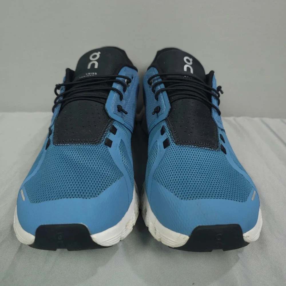 On Running Cloud 5 Shoes Men Size 12 Niagara Blue White Mesh Sneaker